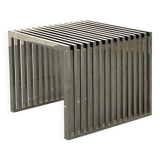 Eichholtz Carlisle side table in polished stainless steel