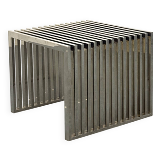 Table d'appoint Eichholtz Carlisle en acier inoxydable poli