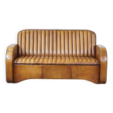 Art Deco design 2.5-seater sheep leather sofa