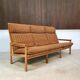 3-seater highback Capella sofa in oak by Illum Wikkelsø, Denmark 1960s