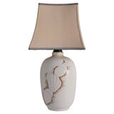 Art Deco White Seashell Motif Table lamp By Anna Lisa Thomson, Upsala Ekeby