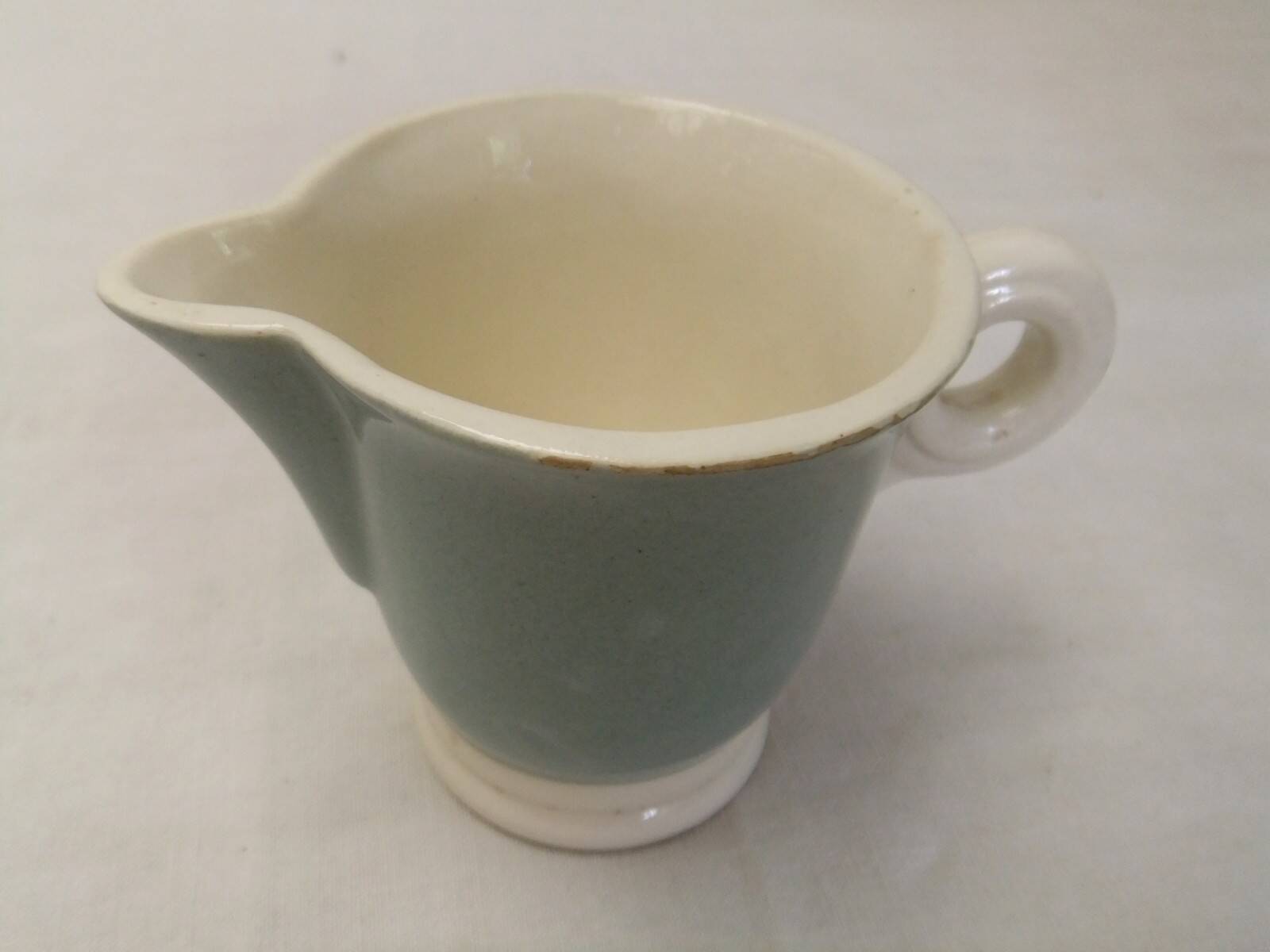 Digoin Sarreguemines almond green vintage Art Deco earthenware coffee set