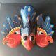 Ancient Balinese mask carved and painted – Stylised peacock – Art p