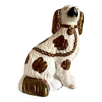 Chien, Cavalier King Charles en faïence Staffordshire n°4, vers 1860