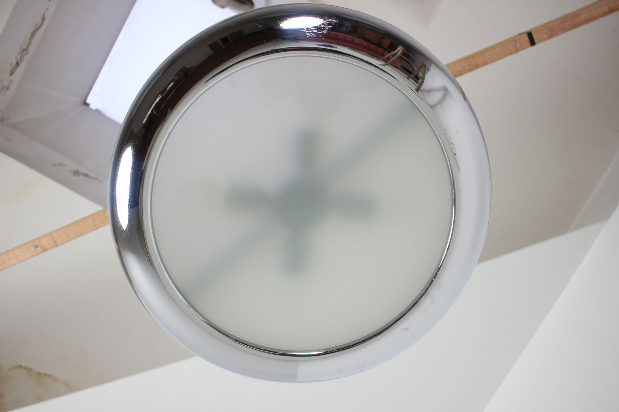 Functionalist chrome Pendant UFO by Josef Hurka for Napako, 1930s