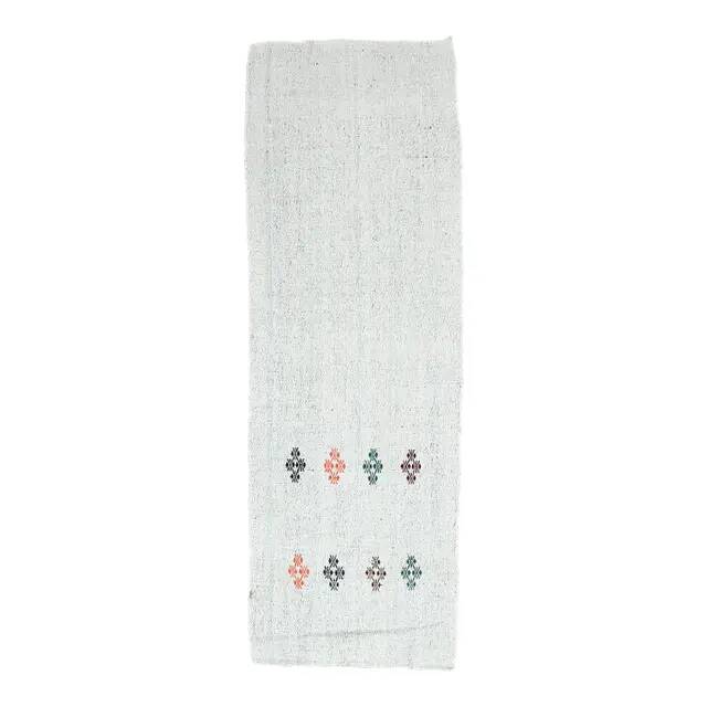 Turkish vintage handwoven wool kilim rug 71x220
