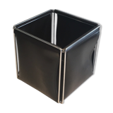 Chrome and skaï wastepaper basket