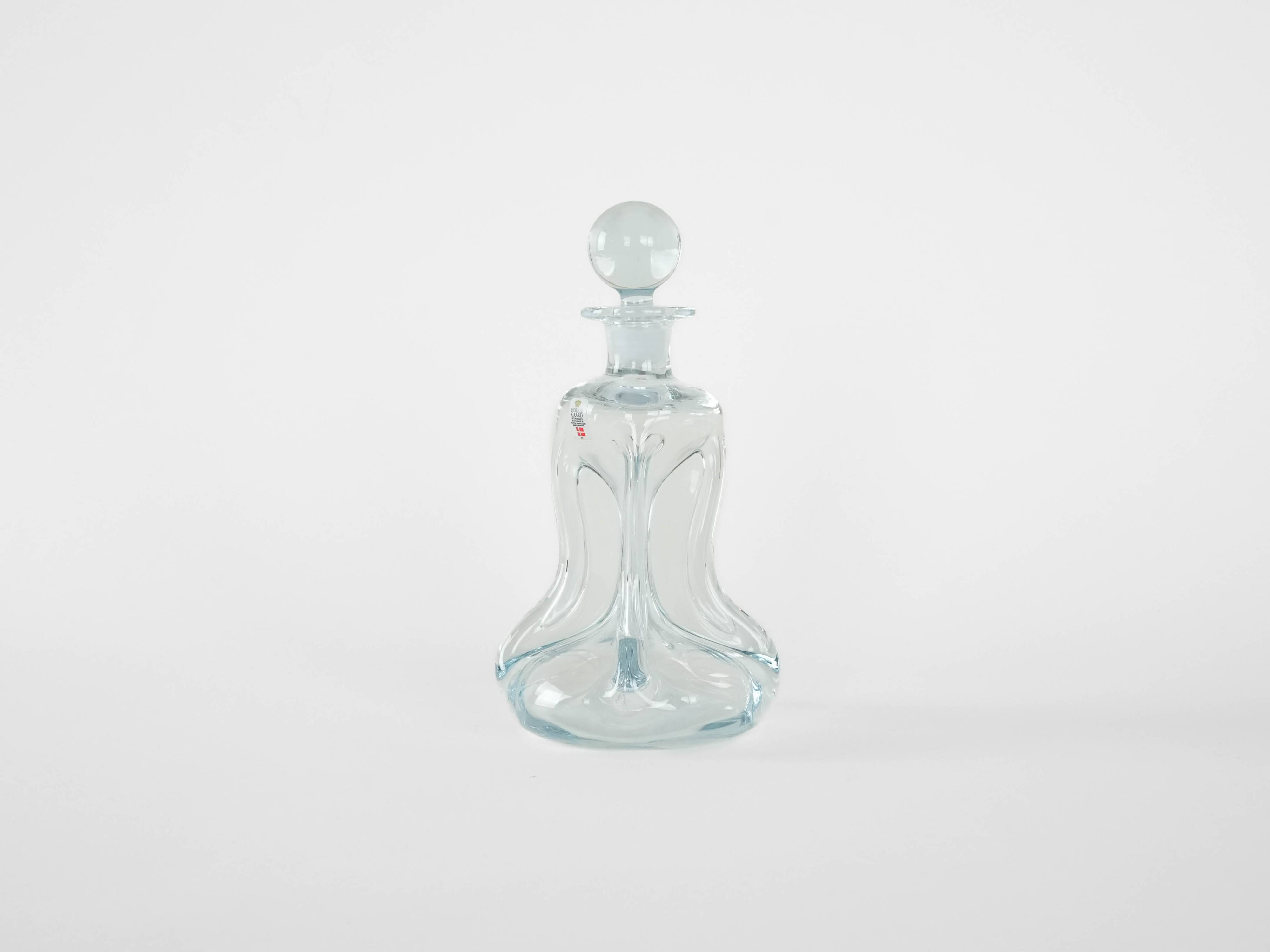 Glass carafe Kluk, Danish design, 1970s, manufactured by Holmegaard