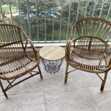 Vintage rattan armchairs