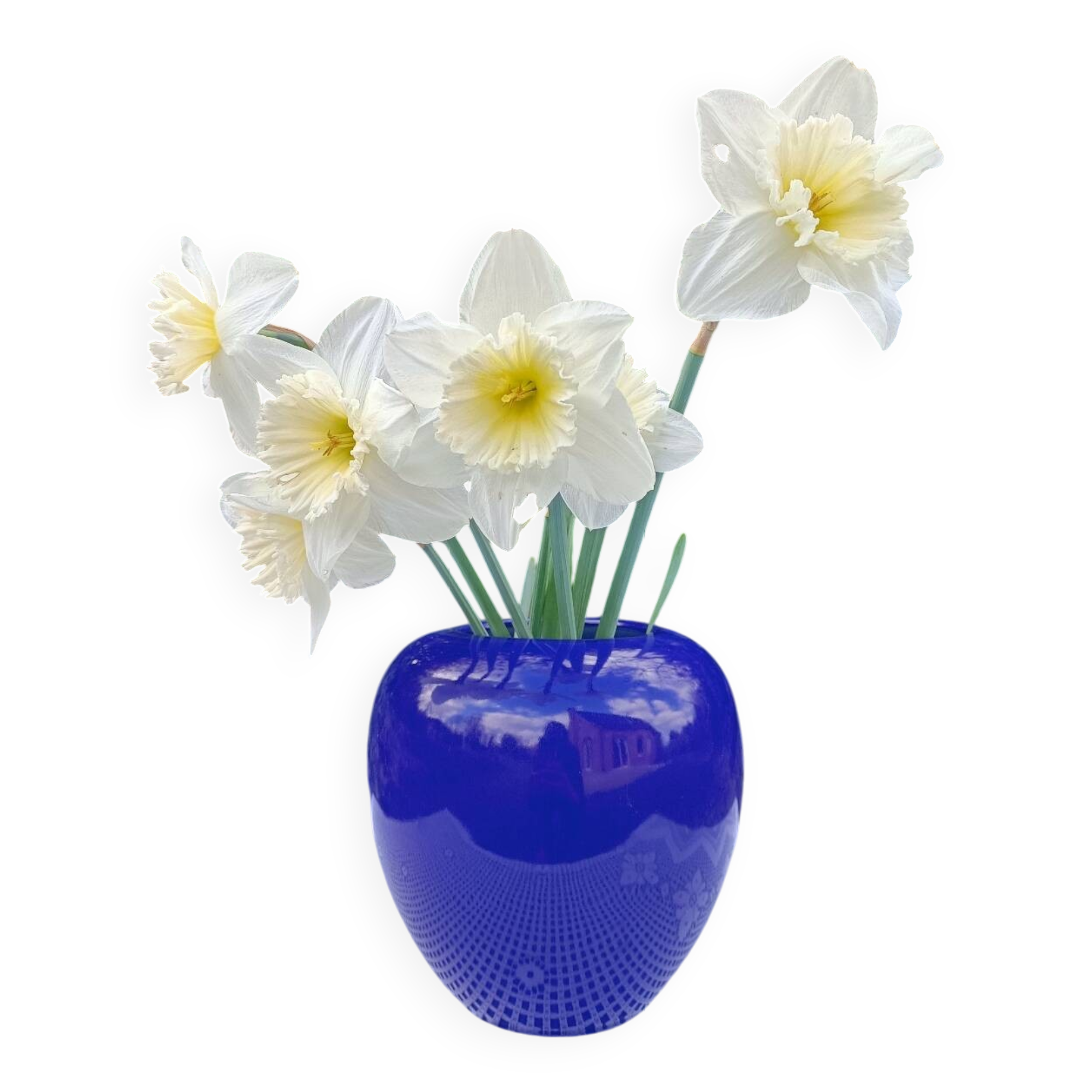 Intense blue ceramic vase