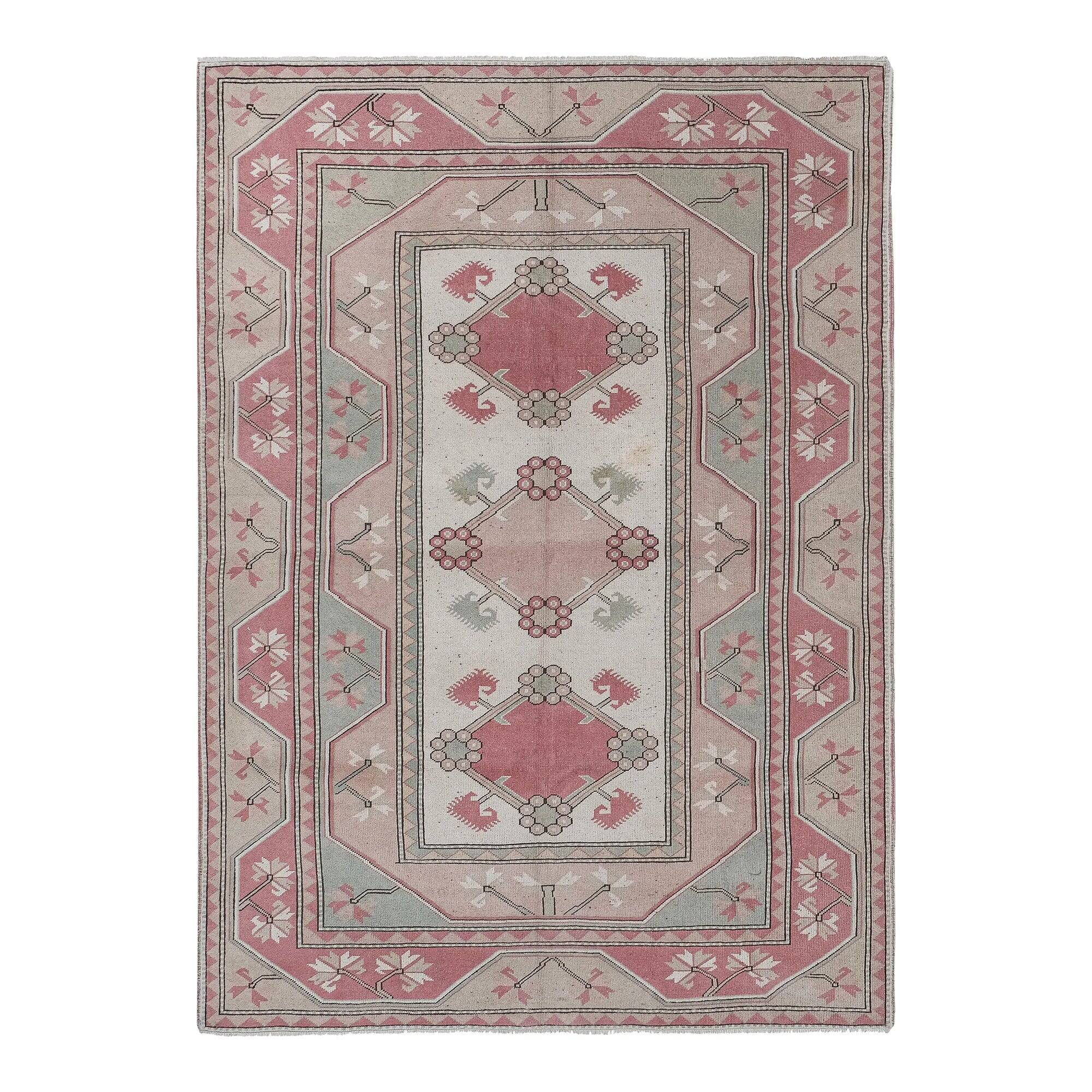 Vintage Turkish handmade rug 212x304 cm