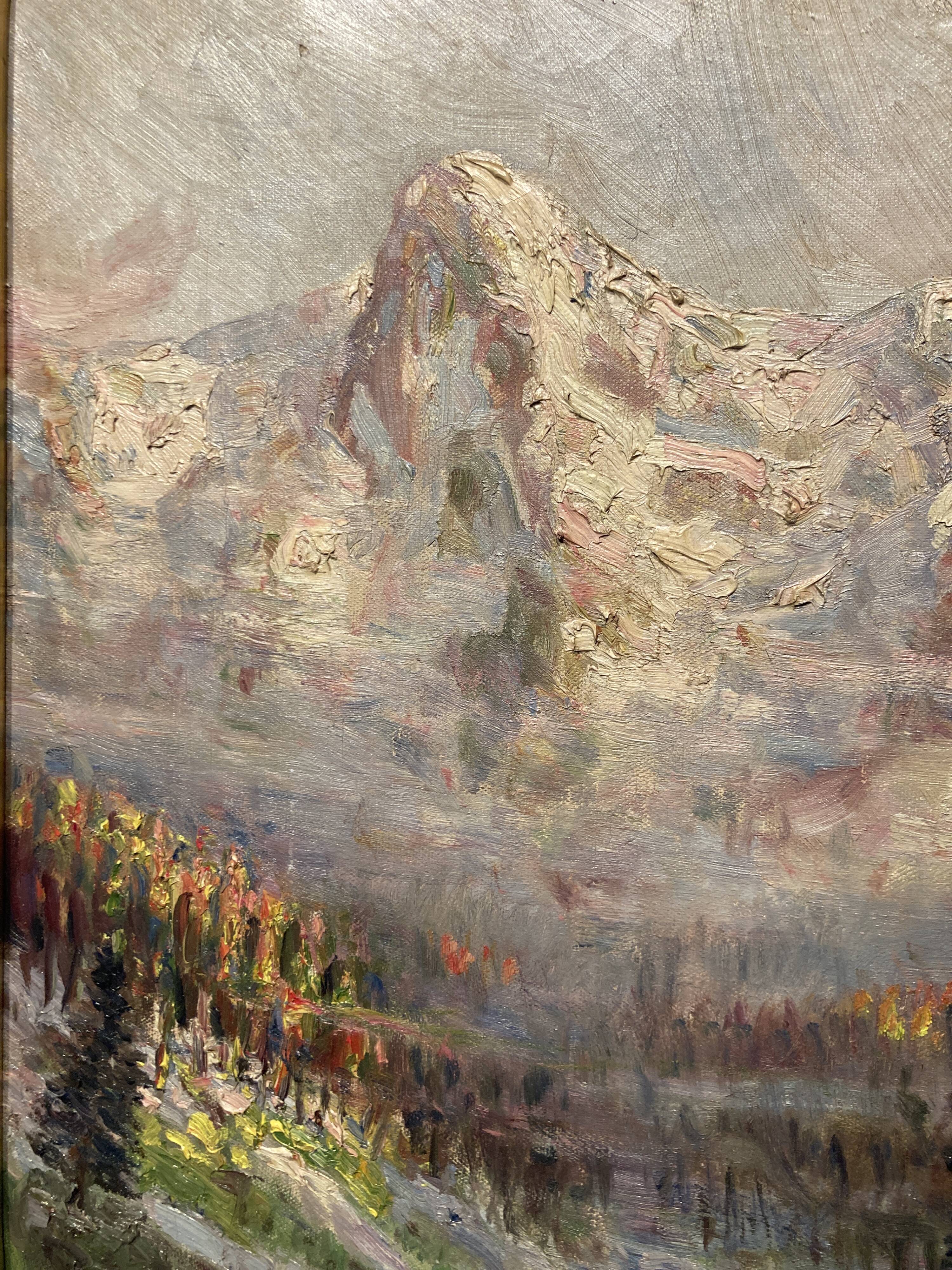 Oil on canvas of a landscape signed