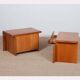 Pair of elm bedside tables, French work from the 1980s.