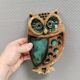 Owl, vintage ceramic wall plaque, Laholm, Sweden, 1970s