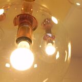 Rare ceiling lamp with 5 glass balls, Ott international, 1970s
