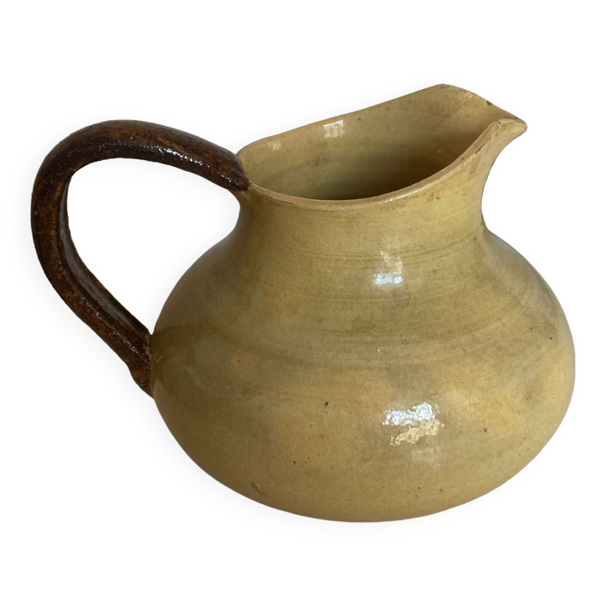 Pitcher vase glazed earth Etienne Noël Dieulefit 1950