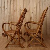 Pair Rattan Armchairs