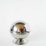 stainless steel sugar bowl, gold knob, 1970