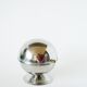 stainless steel sugar bowl, gold knob, 1970