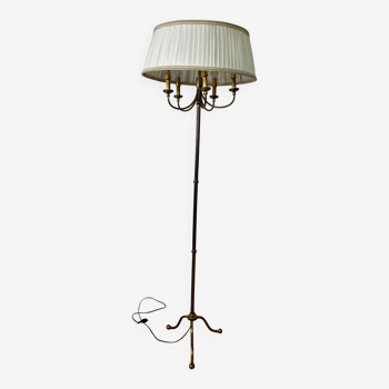 Vintage brass tripod floor lamp