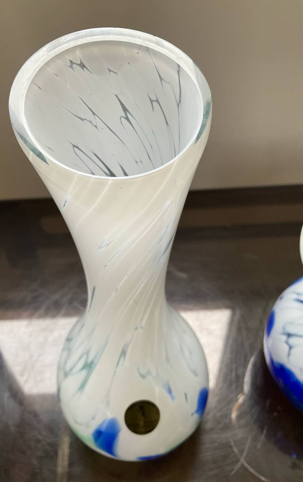 Duo de vases en pâte de verre soufflé années 70