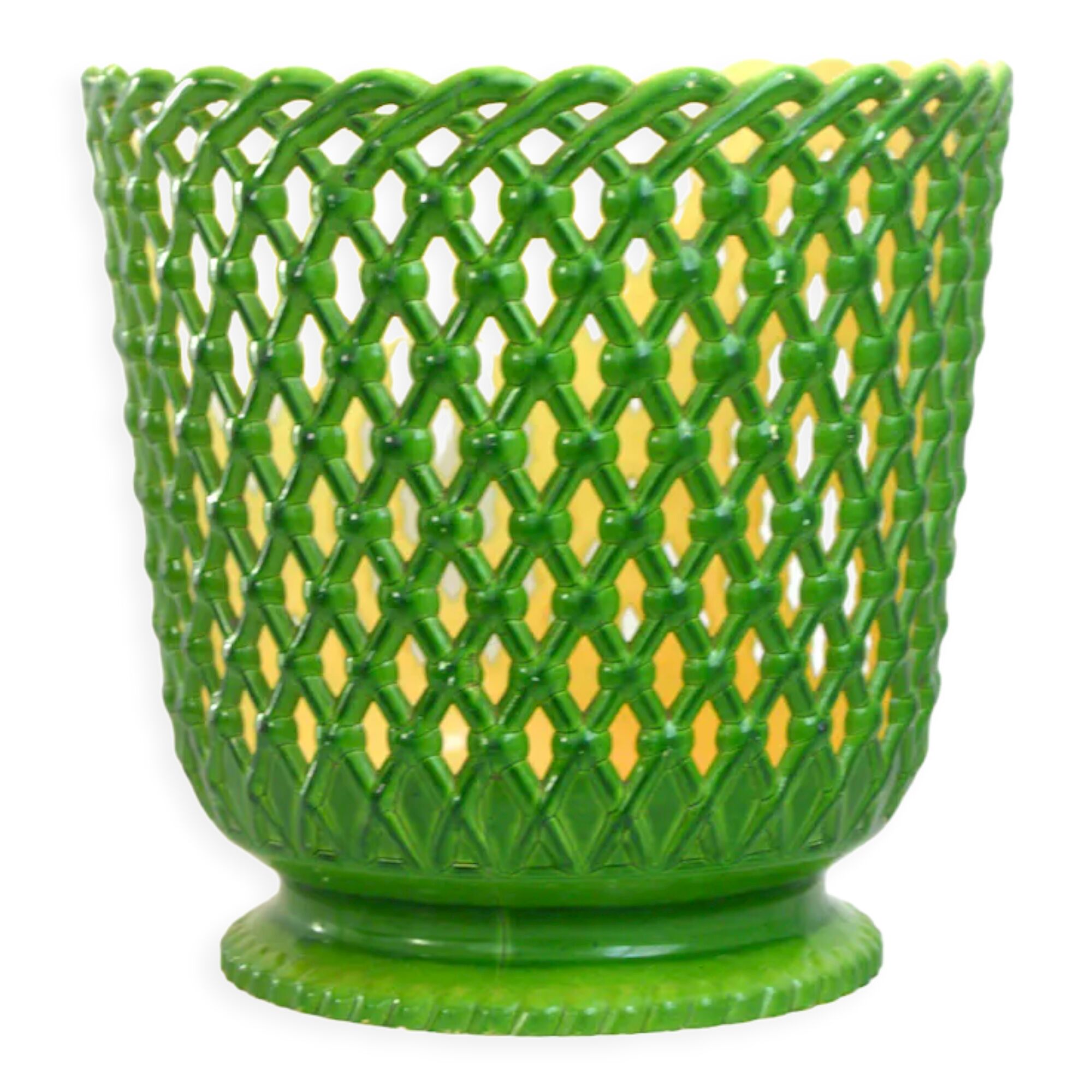 Cache-pot tressé vert