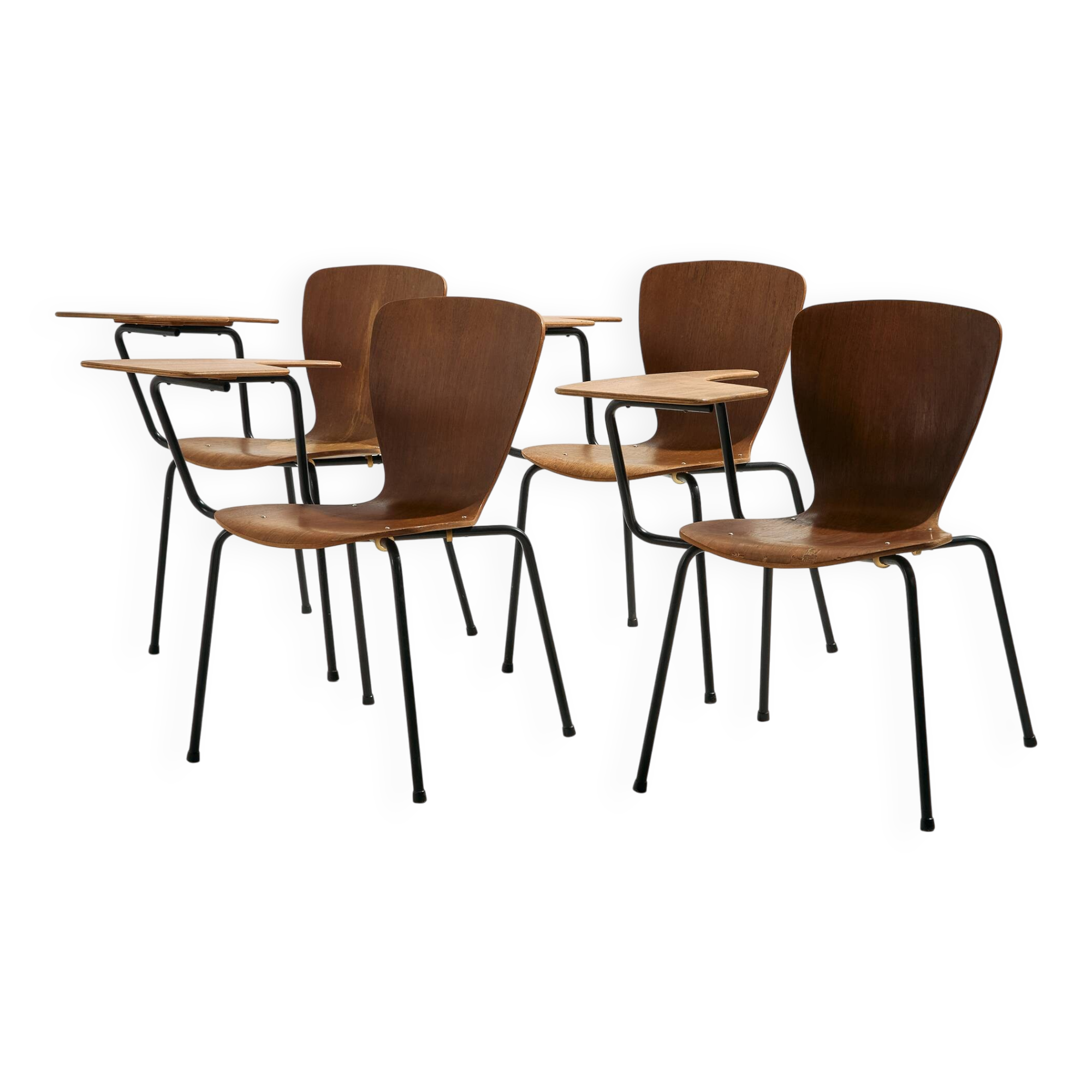 Teak chair with writing tablet