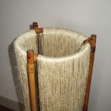Lamppost in rattan and rope from the 1950s