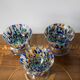 Set of three blue Murano glasses, ice cream bowls, Italy, Europe, 2000s