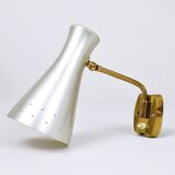 Pair of Articulated Conical Wall Lights in Stilnovo Style, Wall Lamps Italy, 1950s