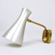 Paire de Appliques Coniques Articulées Style Stilnovo, Lampes Murales Italie, Années 1950
