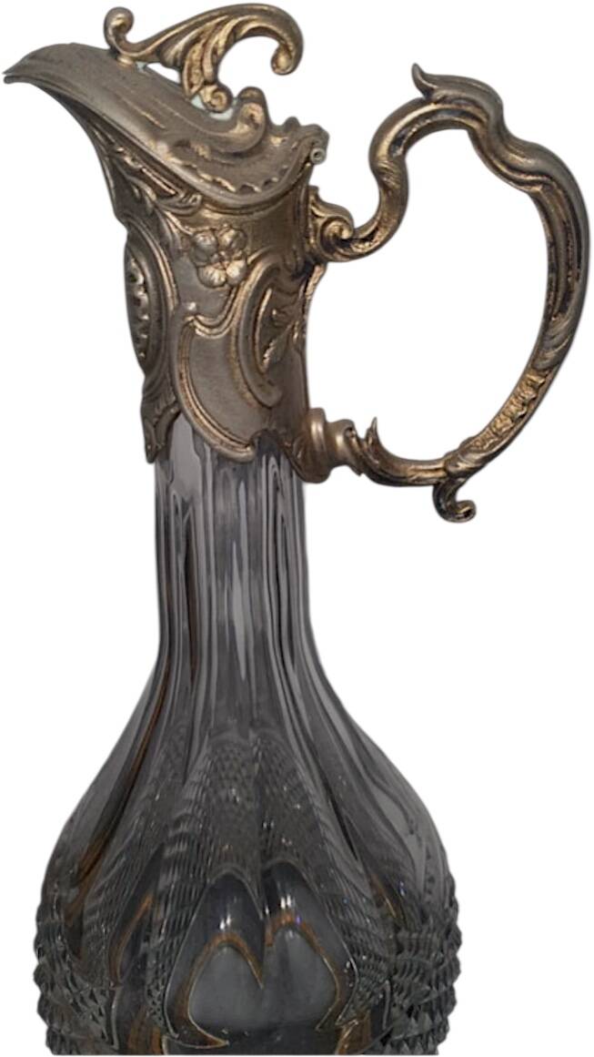 Antique Carafe in Cut Glass and Gilded Brass, Napoleon III Style