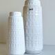 Mid-Century White Glazed West Germany Large Ceramic Vases by Scheurich, 1950s