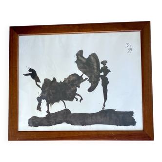 Picasso poster, wooden frame with glass