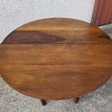Half moon table in solid walnut louis philippe from the 19th century