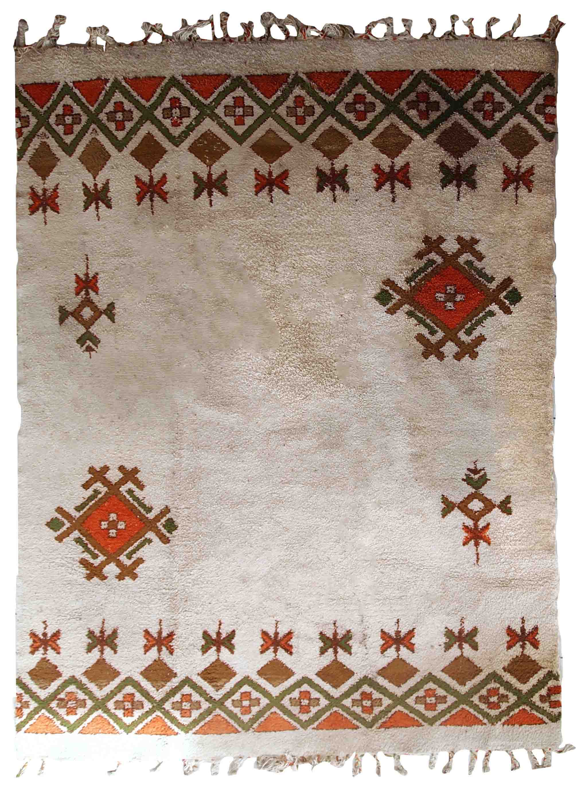 Moroccan vintage carpet Berber handmade 246cm x 355cm 1950s, 1C693