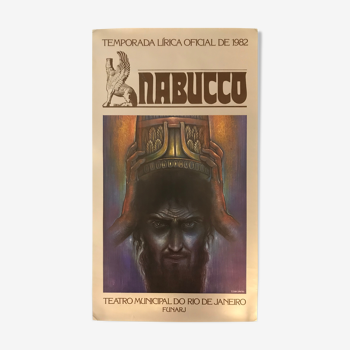 Affiche poster "Nabucco" Teatro municipal do Rio de Janeiro, 1982. Dessin signé EDSON DANTAS