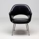 Set of 4 Saarinen executive chairs for Knoll in original black leather.