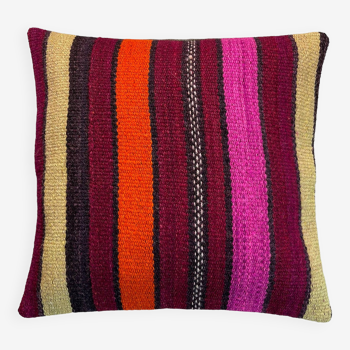 Housse de coussin kilim turc vintage, 40 x 40 cm