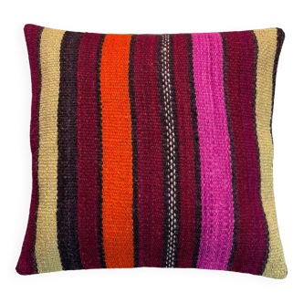 Housse de coussin kilim turc vintage, 40 x 40 cm