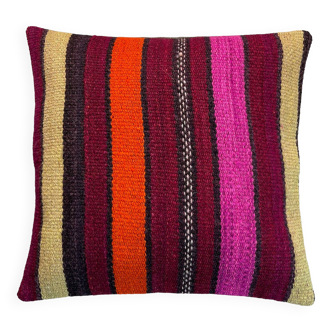 Vintage turkish kilim cushion cover , 40 x 40 cm