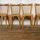 Set of 4 chairs Bistro Baumann wooden clear years 1950-1960