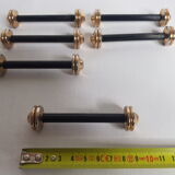 Lot of 6 stainless steel and gold metal knife holders from the "Gelb" goldsmith brand in Paris