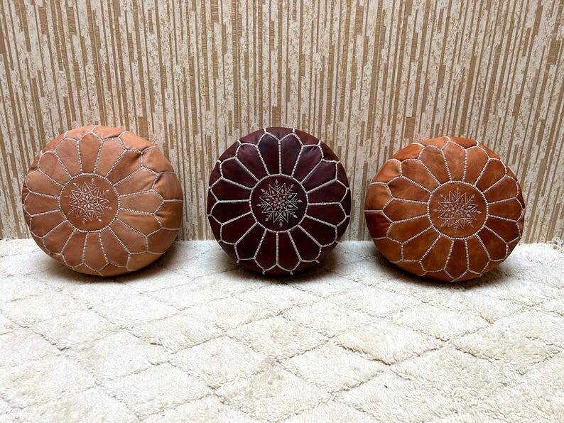 Handmade Moroccan Leather Pouf
