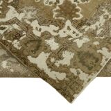 Handmade Oriental Decorative 1980s 285 cm x 355 cm Beige Wool Carpet