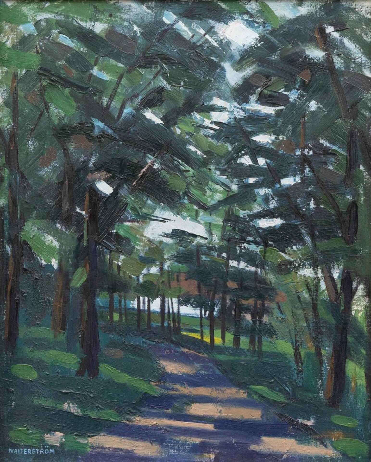 Swedish Oil on Canvas – Forest Road III – Ingvar Walterström