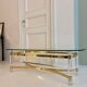 Vintage coffee table with bevelled glass and plexiglass from the 1970s.