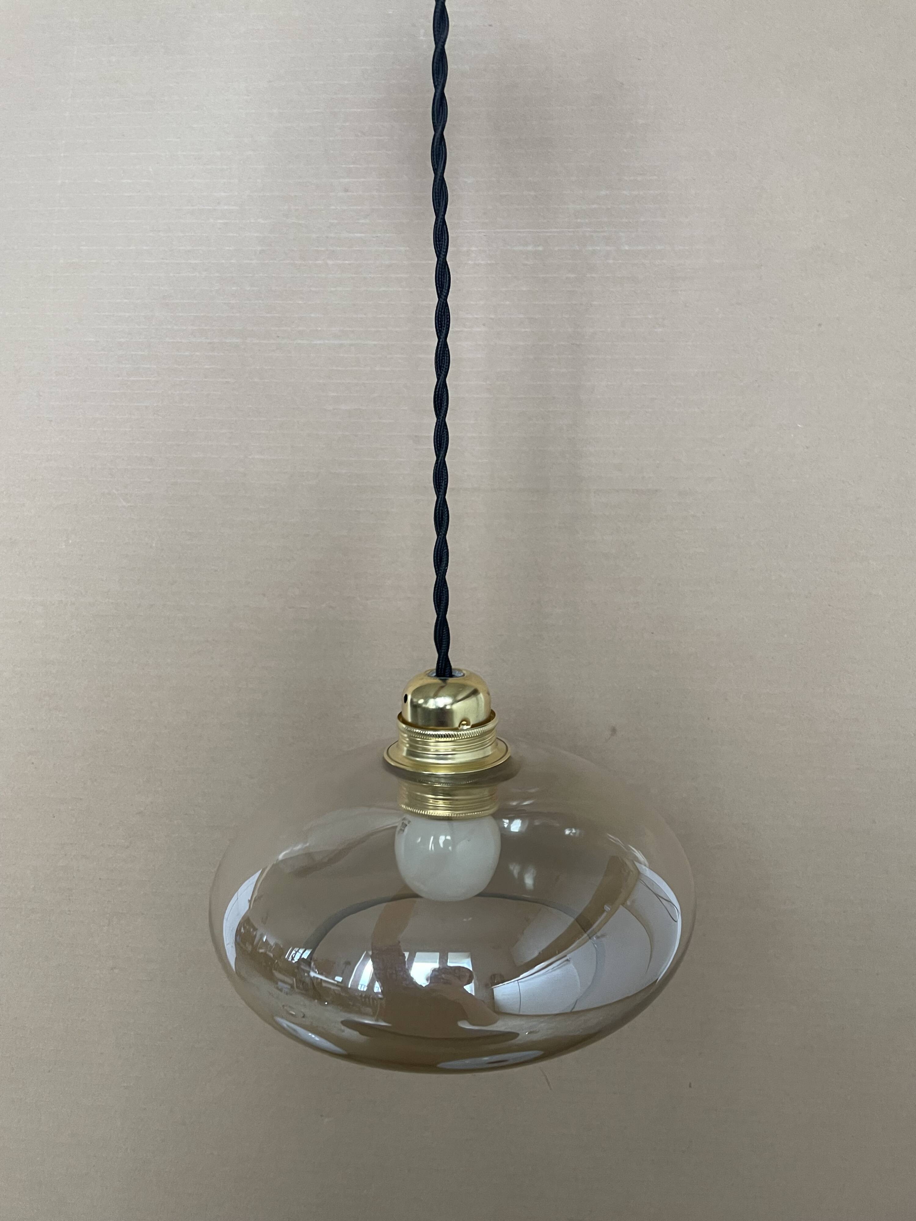 Antique amber glass pendant light