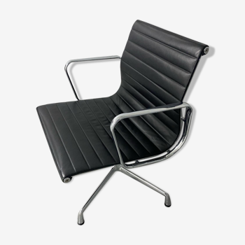 Eames ea 108 armchair in black leather Vitra edition