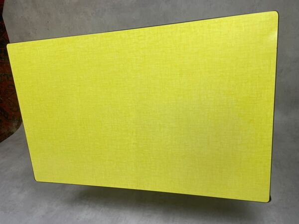 Table en Formica jaune 2 plateaux, 50’s